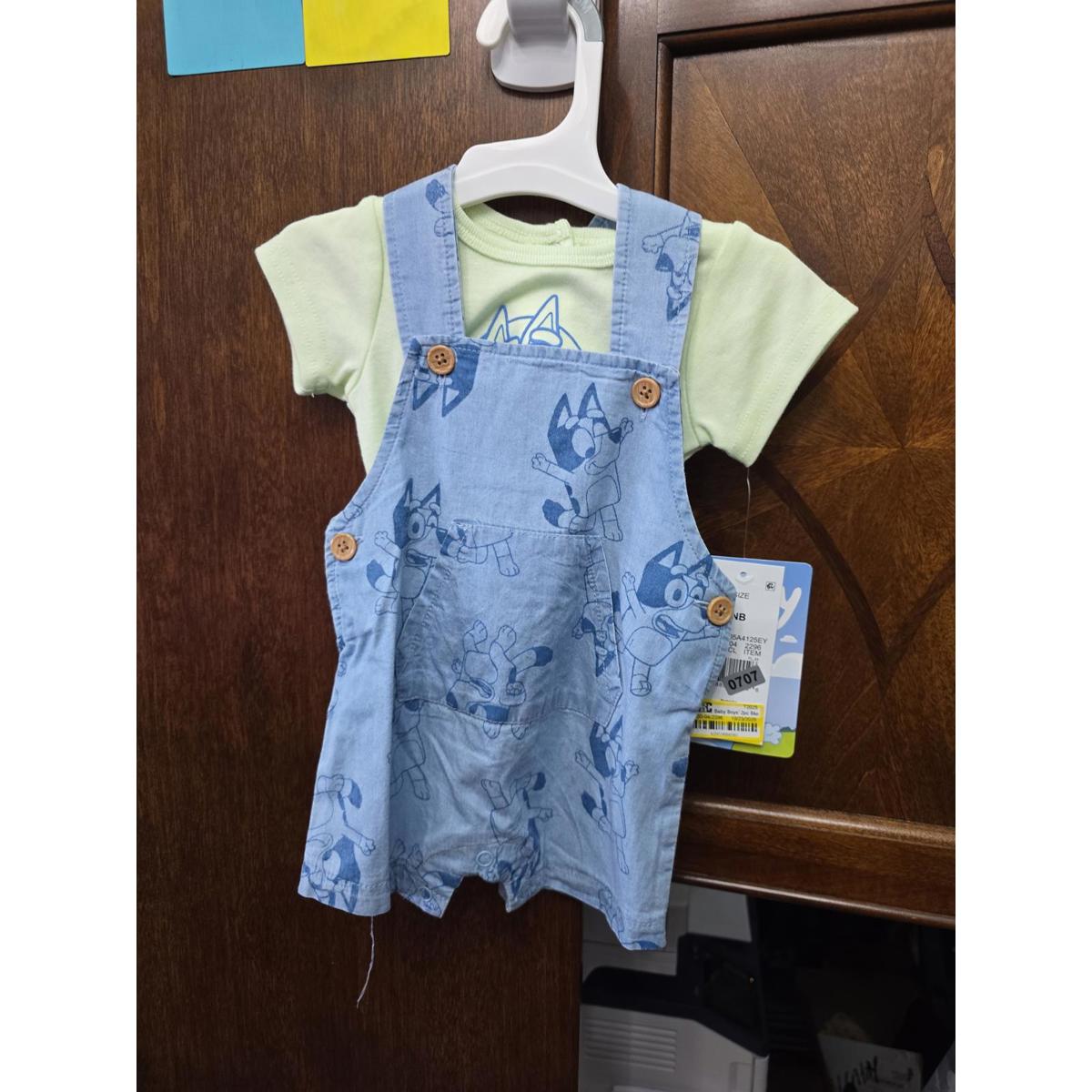 Newborn Brand New Bluey From Disney Shorts Overall OutfitItem 707